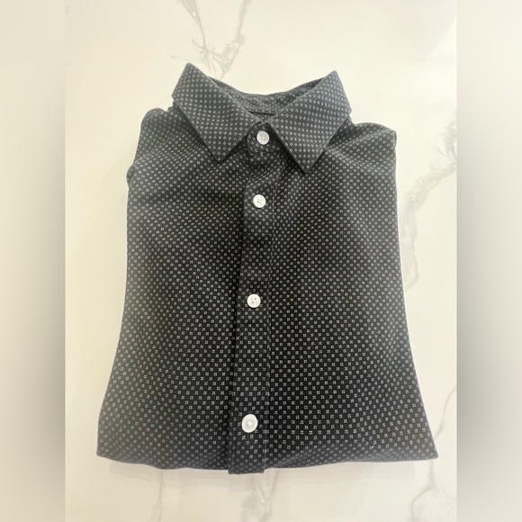 EXPRESS men’s button down black patterned long sleeve shirt size medium - Picture 3 of 7